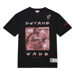 Mitchell & Ness NBA Heavyweight Premium Player Tee Vintage Logo Miami Heat Dwyane Wade