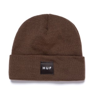 HUF Essentials Box Logo Beanie Brown