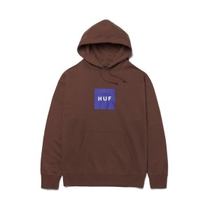 HUF Essentials Box Logo Hoodie Brown