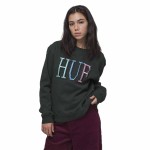 HUF 8-Bit WMNS Crewneck Dark Green