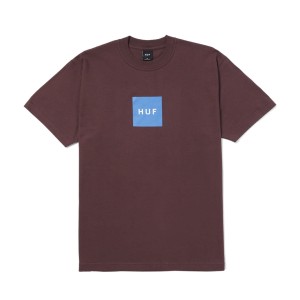 HUF Essentials Set Box Logo T-Shirt Eggplant