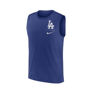 Nike MLB Men's Large Muscle Logo Tank Top Dri-Fit Los Angeles Dodgers