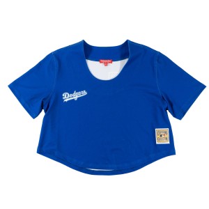Mitchell & Ness MLB  Women's SS Button Crop Los Angeles Dodgers