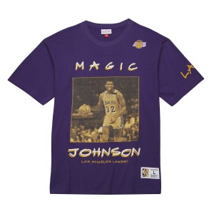 Mitchell & Ness NBA Heavyweight Premium Player Tee Vintage Logo Los Angeles Lakers Ervin Magic Johnson